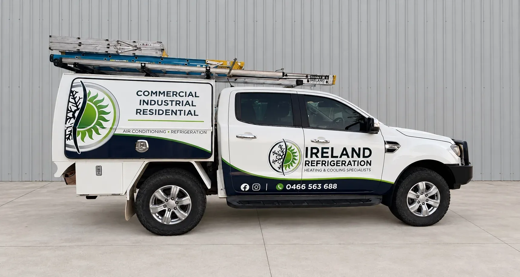 Ireland Refrigeration service ute signwritten for air conditioning and refrigeration work